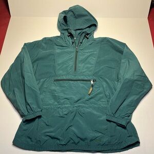 Vintage LL Bean Anorak Jacket Women’s Medium Hooded Teal Outdoors Hiking